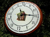 Horloge maille bois massif + plaque maille ronde dcor jardin