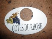 Plaque maille Vin Raisin Ctes du Rhne pour goulot de bouteille qualit 