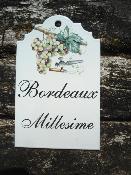 Plaque maille cave Raisin Vin Bordeaux plaque mail Nom des vins et millsime