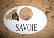 Plaque maille Vin Raisin Savoie pour goulot de bouteille qualit made in France 