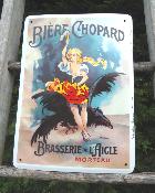 Plaque émaillée Bière Chopard: plaque numérotée de brasserie en émail made in France