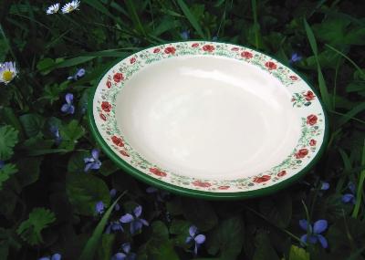 Assiette émaillée  déco coquelicot  vaisselle émaillée émail et cetera