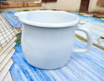 Pot verseur émail blanc: vaisselle émaillée grande qualité Münder émail