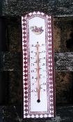 Thermomtre bois dcoratif Cerises et frise Vintage 30 cm made in France