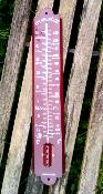 Grand Thermomtre mail bordeaux lumineux 50 cm, thermomtre mail extrieur dco