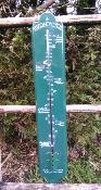 Grand Thermomètre extérieur décoratif émaillé vert 50 cm, thermomètre émail à l'ancienne 
