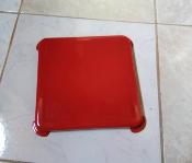 Dessous de plat émaillé uni rouge, accessoire déco cuisine modèle années 60
