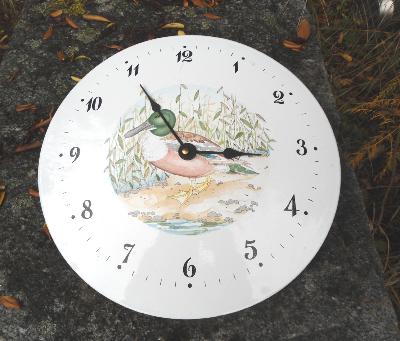 Horloge émaillée bombée ronde Canard décoration Vintage