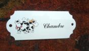 Plaque Chambre maille Vaches, plaque mail vritable 