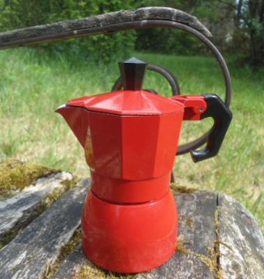 Cafetière Italienne rouge individuelle expresso: café personnalisé à petit prix