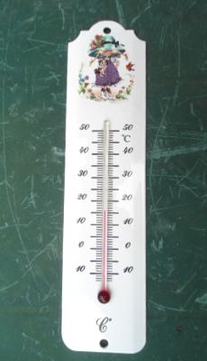 Thermomètre émaillé déco vintage enfant fille: thermomètre émail extérieur décoratif 