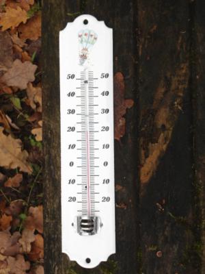 Thermomètre émaillé extérieur déco Montgolfière 25 cm émail etc