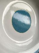 2 assiettes émaillées pique-nique bleues création originale Arémail Emalia 