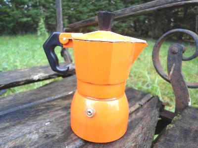 Cafetière Italienne individuelle orange expresso originale: café personnalisé petit prix