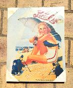 Toile imprimée panneau publicitaire Pepsi Cola cadre bois
