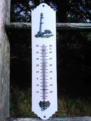 Thermomètre extérieur métal émaillé 30 cm Phare Arémail Emalia
