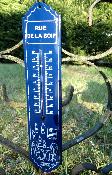 Thermomètre bleu déco émaillé rue de la Soif: thermomètre émail extérieur