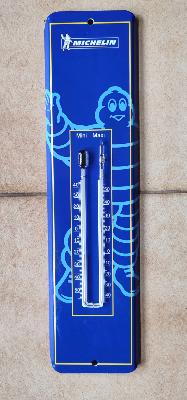 Thermomètre publicitaire émaillé Pneus Michelin Bibendum pièce rare 35 cm