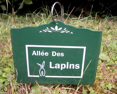 Décor Jardin Lapin, authentique plaque émaillée jardin originale