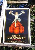 Plaque émaillée Bière Delaporte: plaque numérotée de brasserie en émail made in France