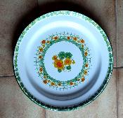Plateau émaillé Plat service et four motif fleur capucine déco cuisine