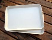 Lot 2 plateaux de service mlamine uni Ivoire qualit italienne