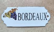 Plaque cave �maill�e Bordeaux d�cor raisin �mail v�ritable