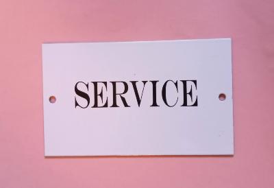 Plaque émaillée Service, plaque de porte émail blanc signalétique