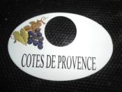 Plaque émaillée Vin Raisin Côtes de Provence pour goulot de bouteille qualité