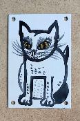 Plaque émaillée décorative Chat: plaque émail blanc qualité
