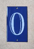 Petite plaque émaillée numéro de maison N° 0 bleu émail et cetera