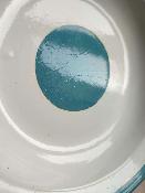 2 assiettes émaillées pique-nique bleues création originale Arémail Emalia 