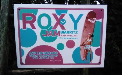 Grande plaque émaillée Surf Roxy Jam Biarritz Festival 2008