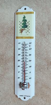 Thermomètre extérieur émaillé déco jardin arbre topiaire made in France