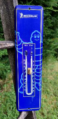 Thermomètre publicitaire émaillé Pneus Michelin Bibendum pièce rare 35 cm