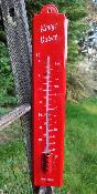 Grand Thermomètre extérieur émaillé rouge baiser 50 cm Arémail Emalia