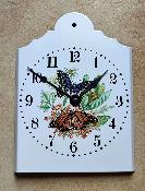 Horloge émaillée déco papillons garantie émail véritable