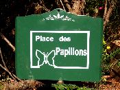 Décoration jardin Papillons: plaque de rue émaillée originale