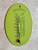 Thermomètre émaillé ovale vert pomme thermomètre extérieur décoratif 