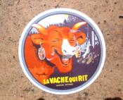 Magnet Vache qui Rit mail rond: plaque maille Pub ancienne aimante