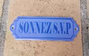 Plaque de porte Sonnez SVP plaque maille bleu lavande accueil qualit