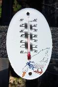 Petit thermomtre mail  l'ancienne dcor Oies ovale Armail Emalia