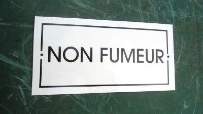 Plaque de porte émaillée Non fumeur: plaque émail blanc qualité