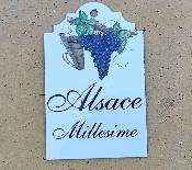 Plaque �maill�e cave Raisin Vin Alsace, une plaque �mail de qualit� made in France 