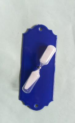 Sablier original émaillé bleu déco vintage made in France