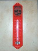Thermomètre émaillé rouge Cognac extérieur Vintage 30 cm 