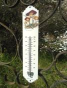Thermomètre déco émaillé Cèpes extérieur 30 cm: thermomètre jardin émail