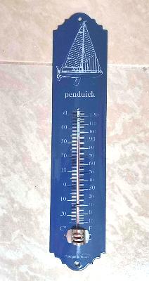 Thermomètre extérieur émaillé voilier Pen Duick bleu 30 cm 