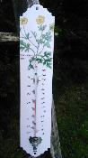 Thermomtre mural maill fleurs jaunes extrieur intrieur 30 cm