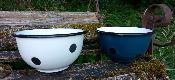 Bol mail bleu et blanc, vaisselle extrieure incassable, lot de 2 